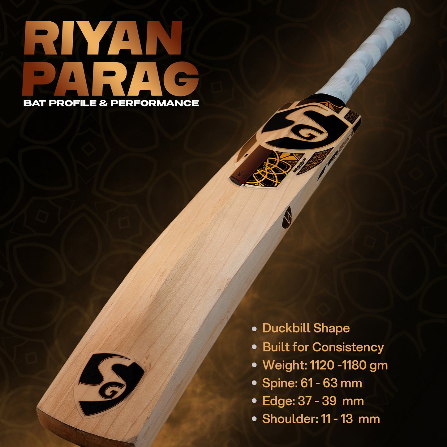 SG Riyan Parag English Willow bat