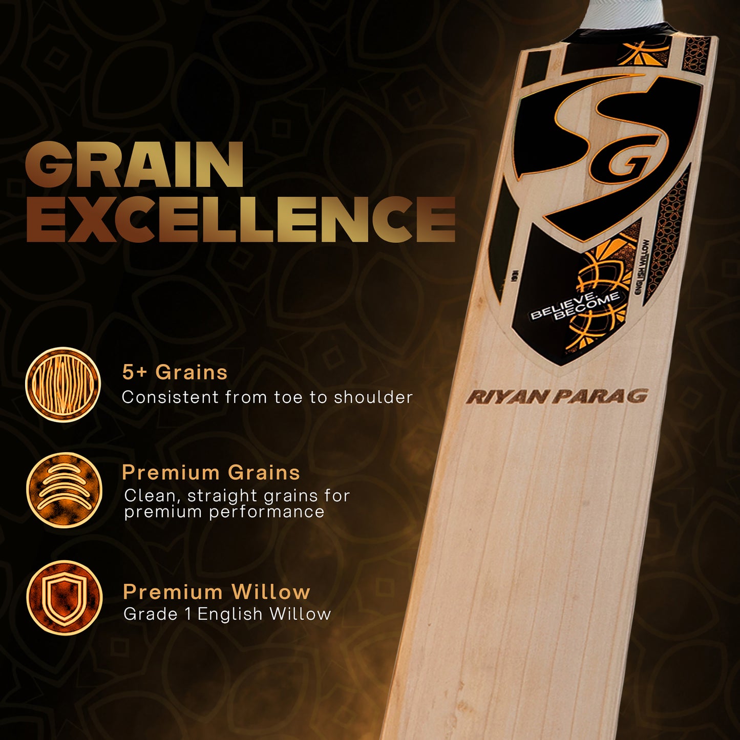 SG Riyan Parag English Willow bat