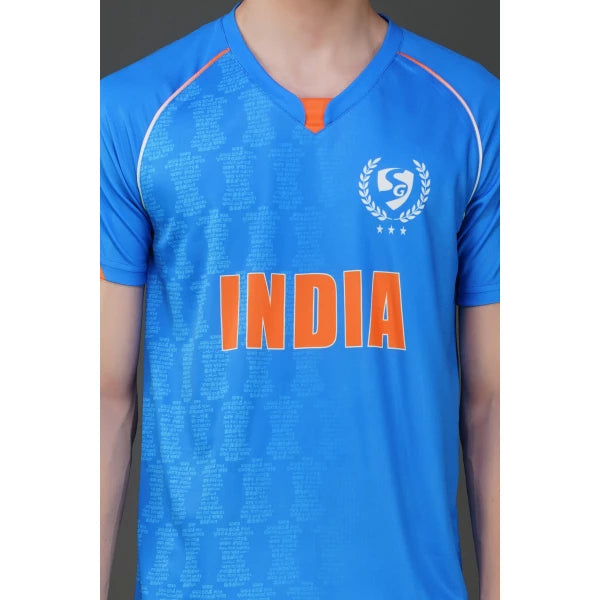 SG Round Neck T-shirt | Indian Cricket Team Jersey | Half Sleeve- India Blue