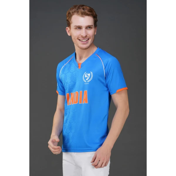 SG Round Neck T-shirt | Indian Cricket Team Jersey | Half Sleeve- India Blue