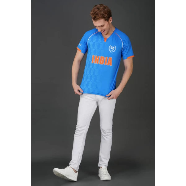 SG Round Neck T-shirt | Indian Cricket Team Jersey | Half Sleeve- India Blue