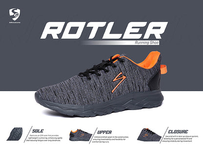 Unpar By SG Rotler Running Sports Shoes For Men, Grey/Orange | Ideal for Running/Walking/Gym/Jogging/Training Sports Fashion Footwear