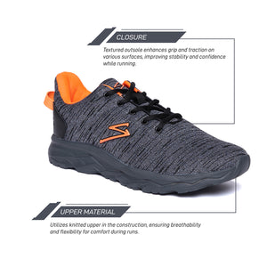 Unpar By SG Rotler Running Sports Shoes For Men, Grey/Orange | Ideal for Running/Walking/Gym/Jogging/Training Sports Fashion Footwear