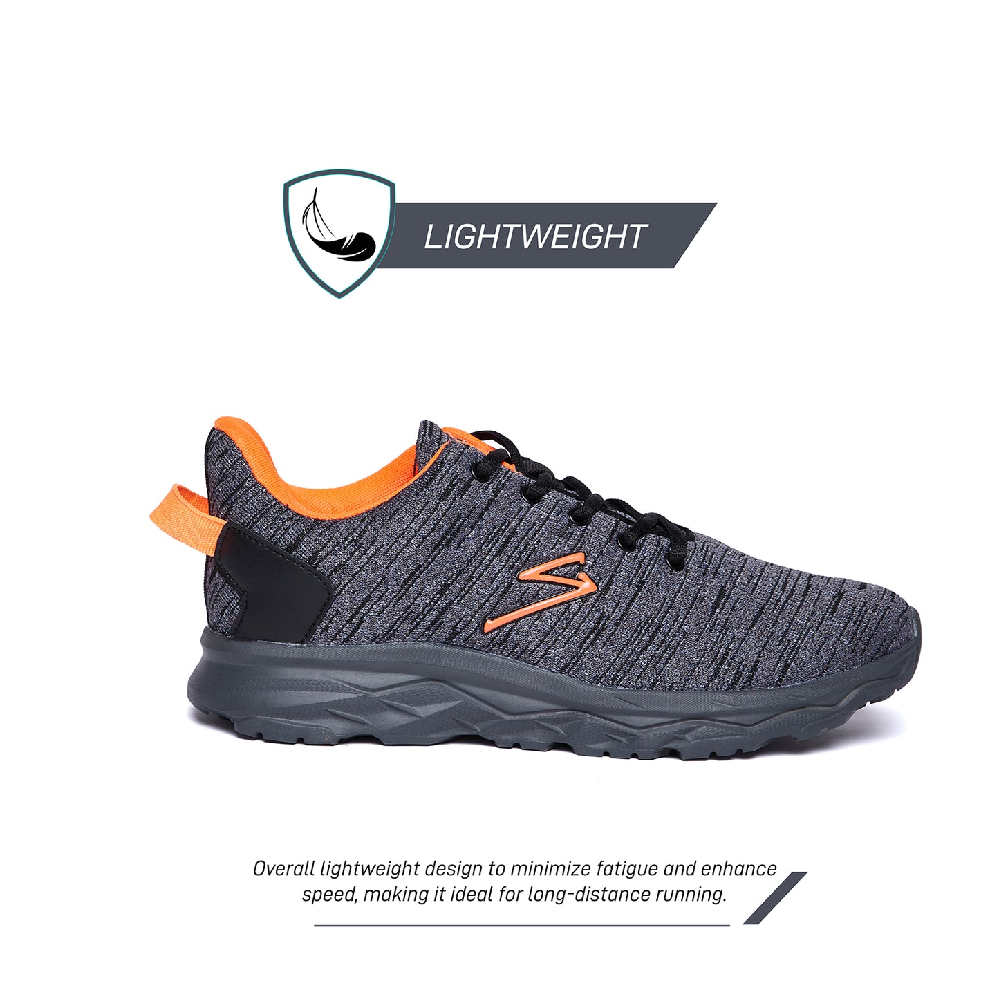 Unpar By SG Rotler Running Sports Shoes For Men, Grey/Orange | Ideal for Running/Walking/Gym/Jogging/Training Sports Fashion Footwear