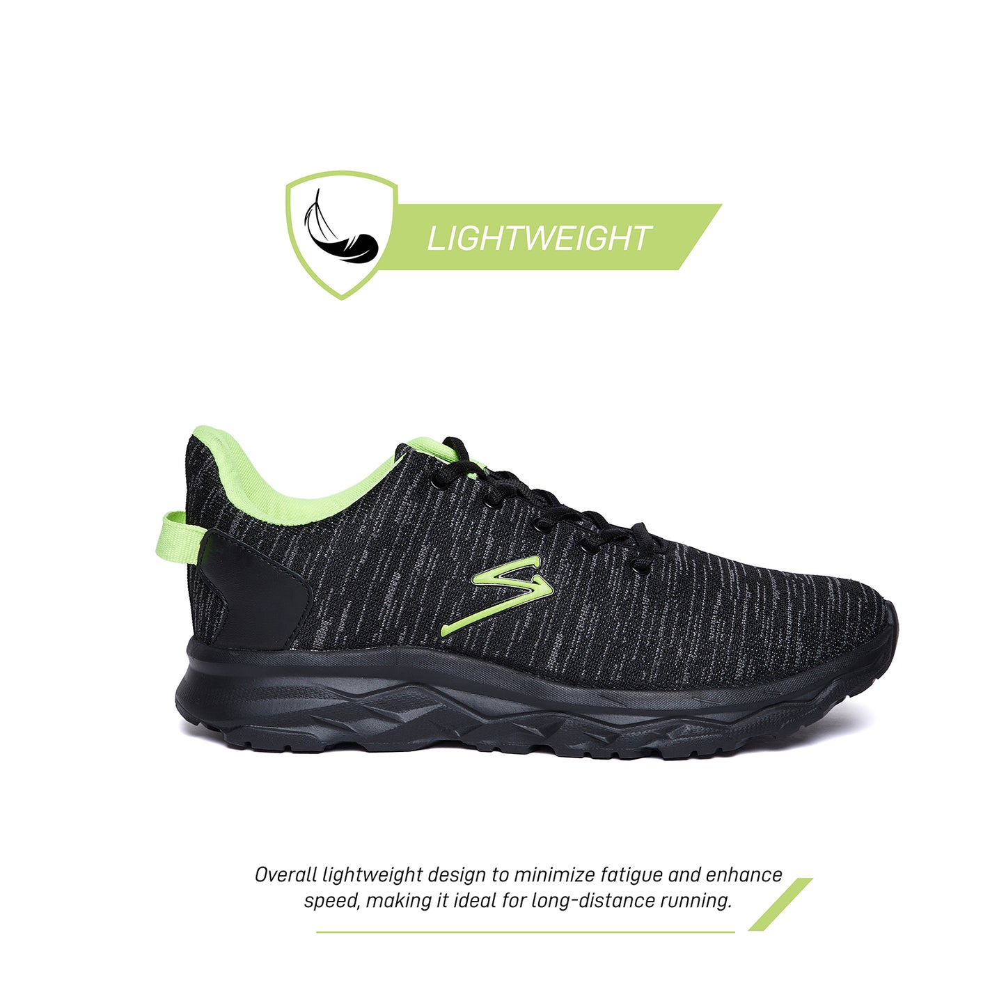 Unpar By SG Rotler Running Sports Shoes For Men, Black/Lime | Ideal for Running/Walking/Gym/Jogging/Training Sports Fashion Footwear