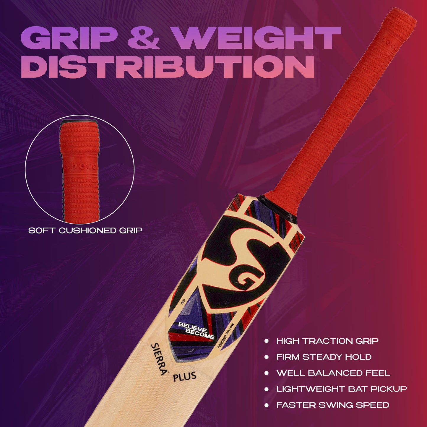SG Sierra Plus Kashmir Willow Cricket Bat
