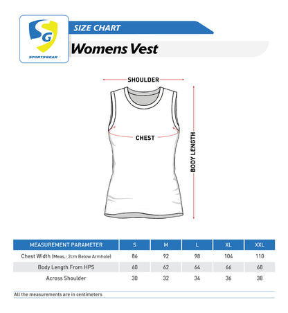 SG Women'S Regular Fit Sports & Gym Vest for Womens & Girls | Ideal for Trail Running, Fitness & Training, Jogging, Regular & Fashion Wear