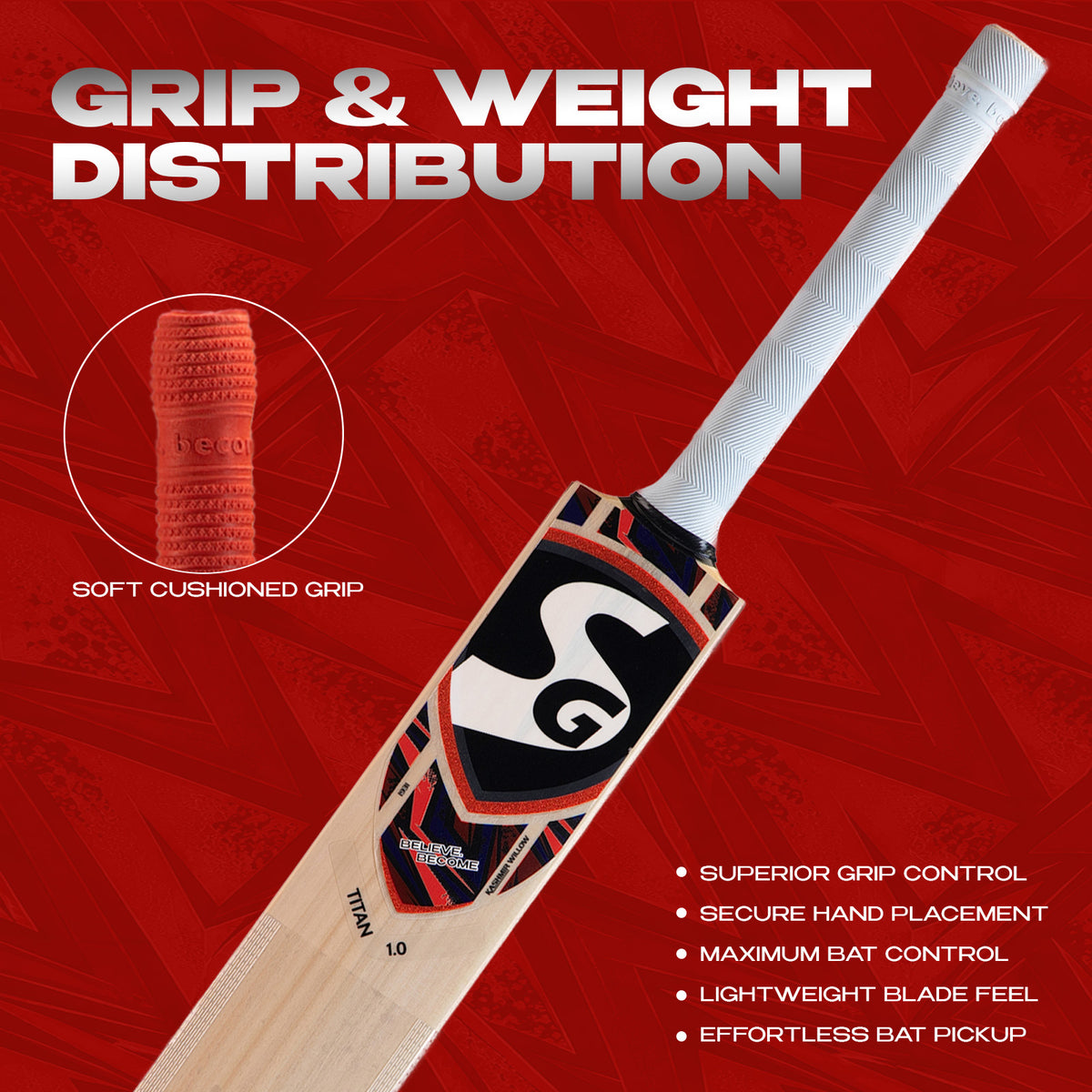 SG Titan 1.0 Kashmir Willow Bat