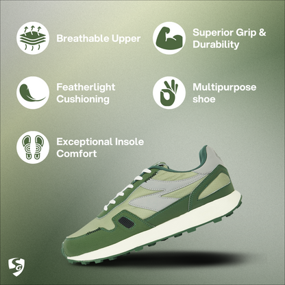 SG Unity Running Shoes (Green / Grey)