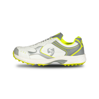 SG ARMOUR STUD Cricket Shoes in White/Grey/Lime – Your Ultimate Cricket Companion