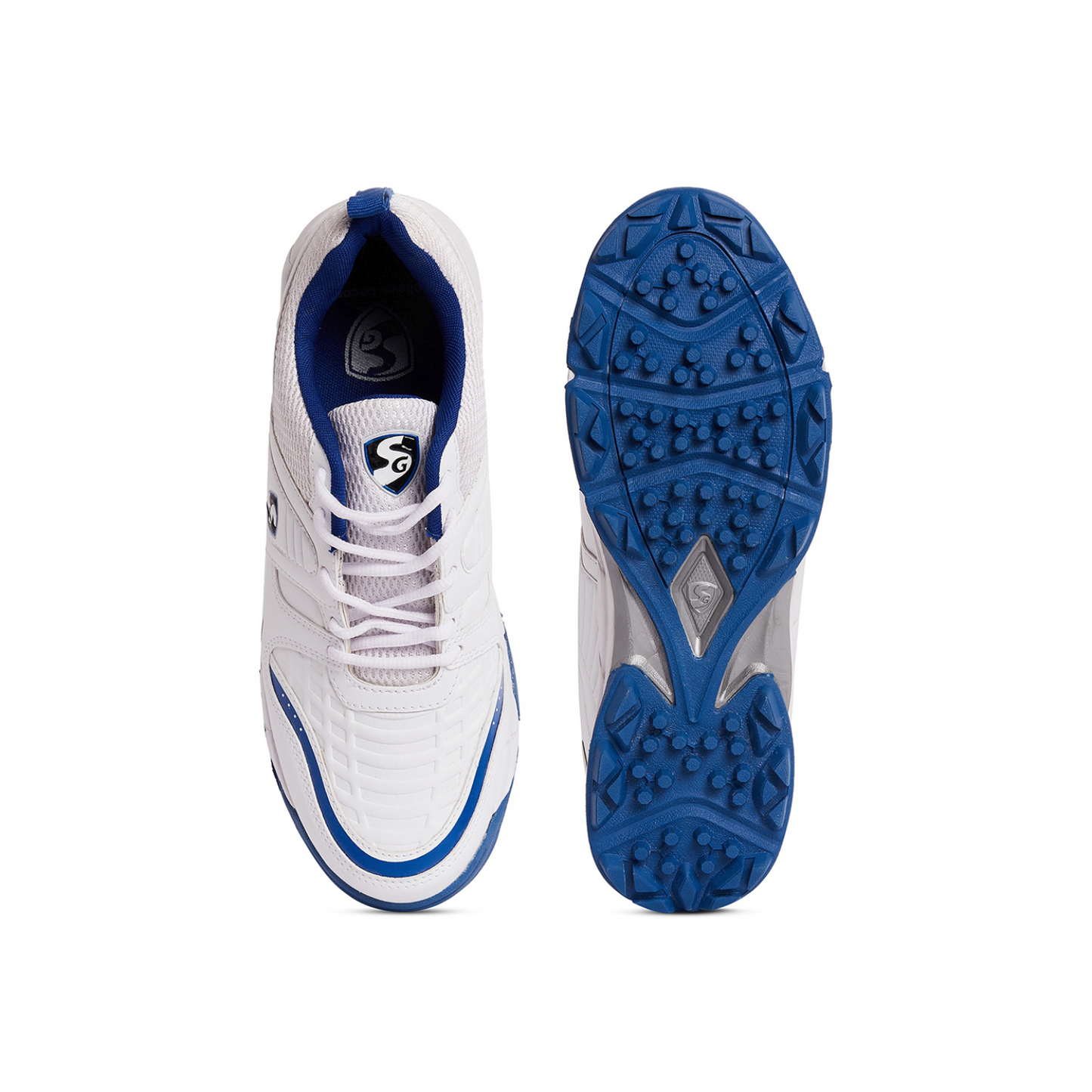 SG Steadler 6.0 Cricket Shoes White/Royal Blue - UK