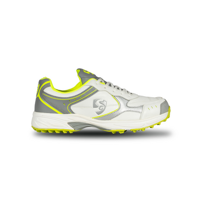 SG ARMOUR STUD Cricket Shoes in White/Grey/Lime – Your Ultimate Cricket Companion