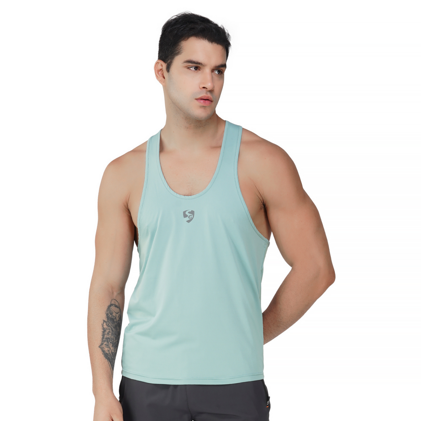 SG Regular Comfort Fit Vest For Mens & Boys, Grey Blue & Cloudy Grey | Ideal for Trail Running, Fitness & Training, Jogging, Gym Wear & Fashion Wear
