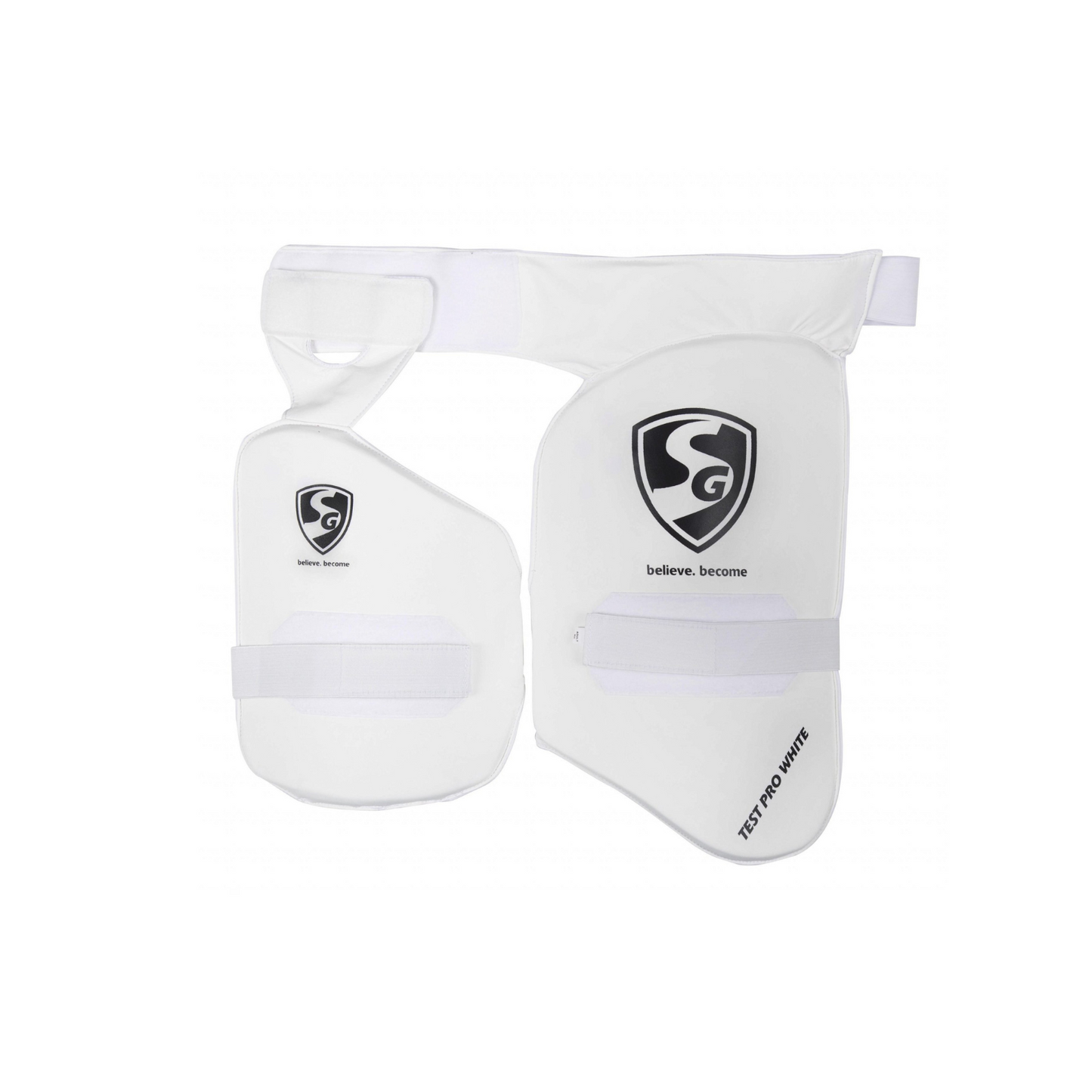 SG Combo Test Pro cricket batting thigh pad (White)