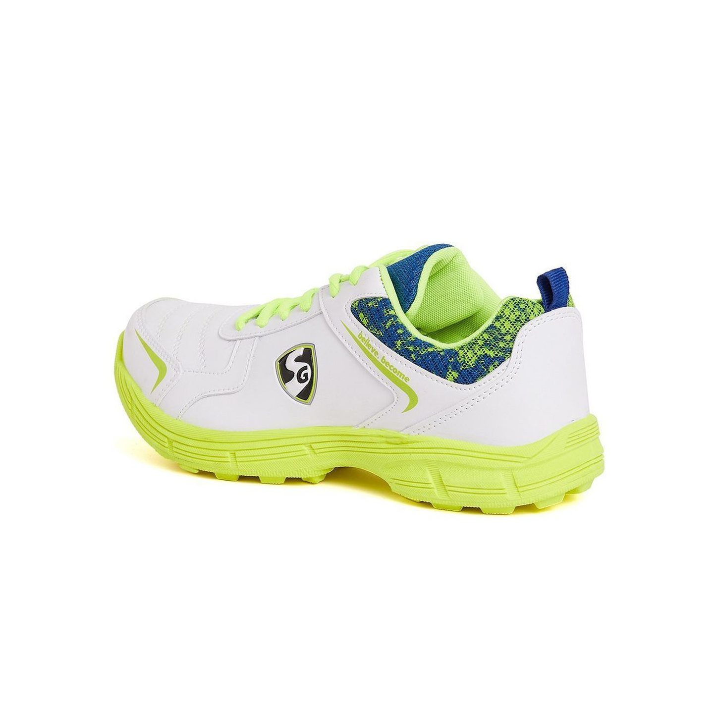 SG Savage Stud Shoe: Dynamic Royal Blue & Lime Cricket Footwear