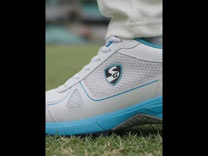 SG SCORER 6.0 Cricket Shoe Design for Performance on the Field - White/Aqua/Black