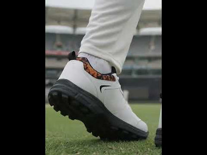 SG Savage Stud Shoe: Dynamic Navy Blue & Vibrant Orange Cricket Footwear