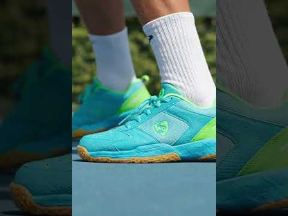 SG COURT PRO Shoes Aqua/Lime Green