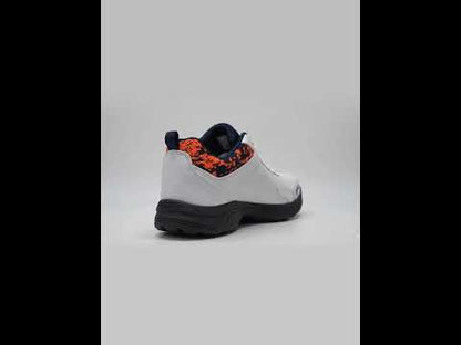 SG Savage Stud Shoe: Dynamic Navy Blue & Vibrant Orange Cricket Footwear