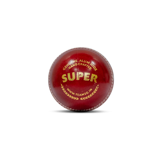 SG SUPER RED Cricket Ball - Using Premium Quality LEATHER, Pack of 1