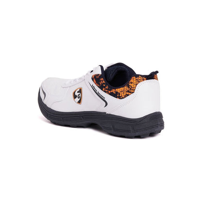 SG Savage Stud Shoe: Dynamic Navy Blue & Vibrant Orange Cricket Footwear