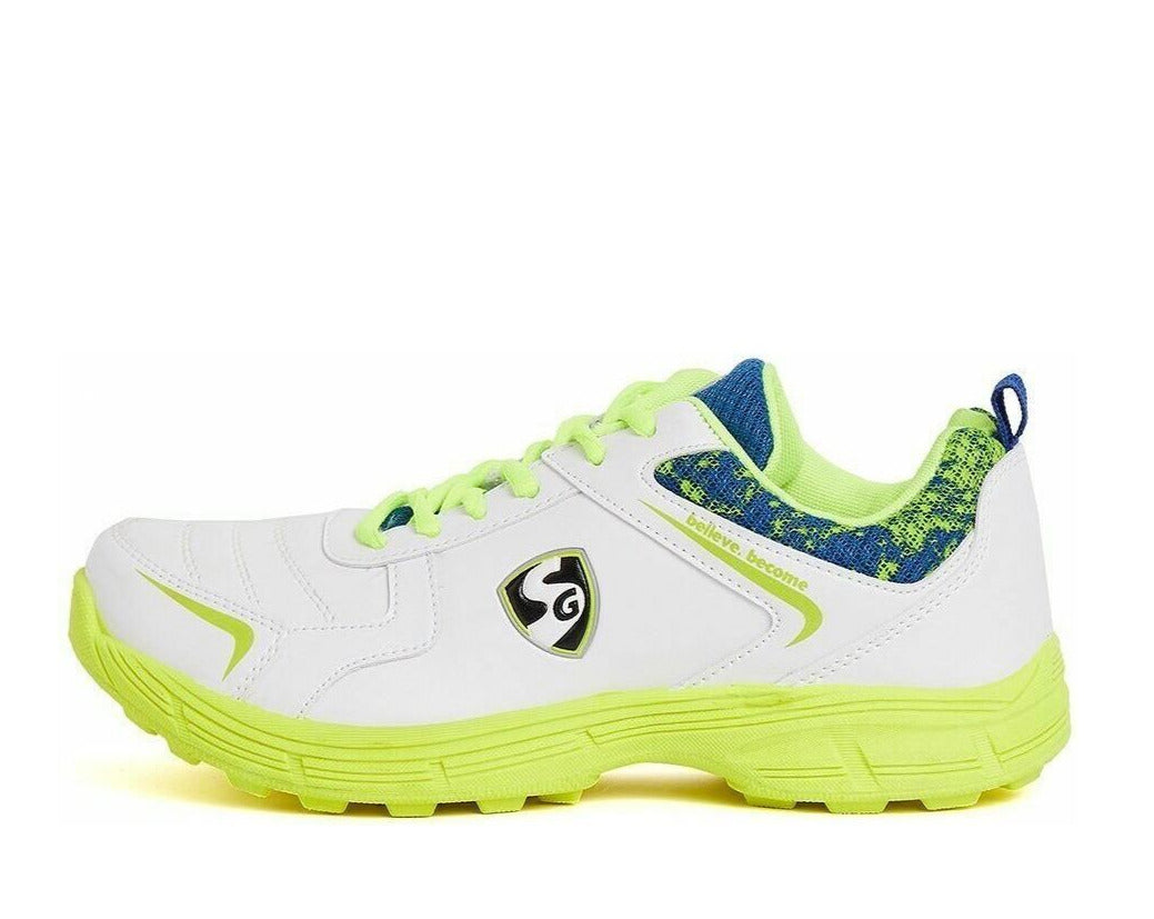 SG Savage Stud Shoe: Dynamic Royal Blue & Lime Cricket Footwear