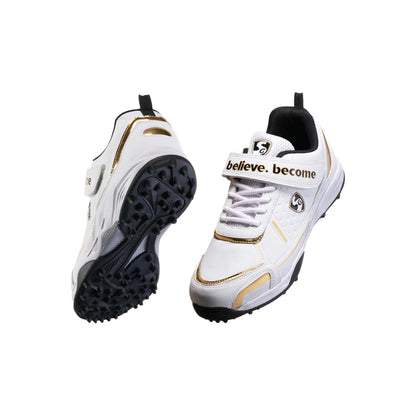 SG CENTURY 5.0 Cricket Shoe for Ultimate Performance - White/Gold