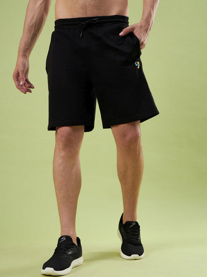 SG UNPAR X SAM CURRAN MEN'S PREMIUM BLACK SPORTY SHORTS I RELAX FIT