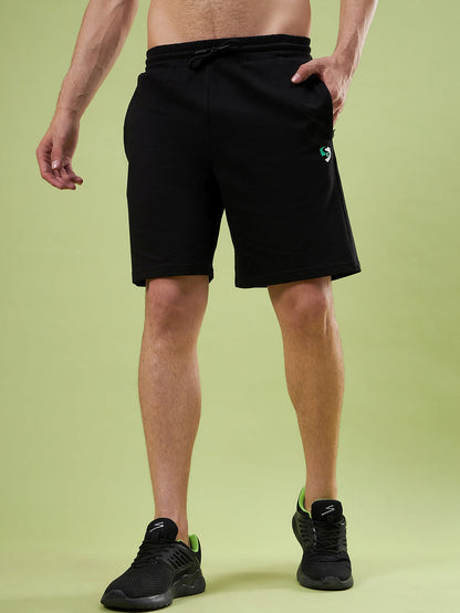 SG UNPAR X SAM CURRAN MEN'S PREMIUM BLACK SPORTY SHORTS I RELAX FIT