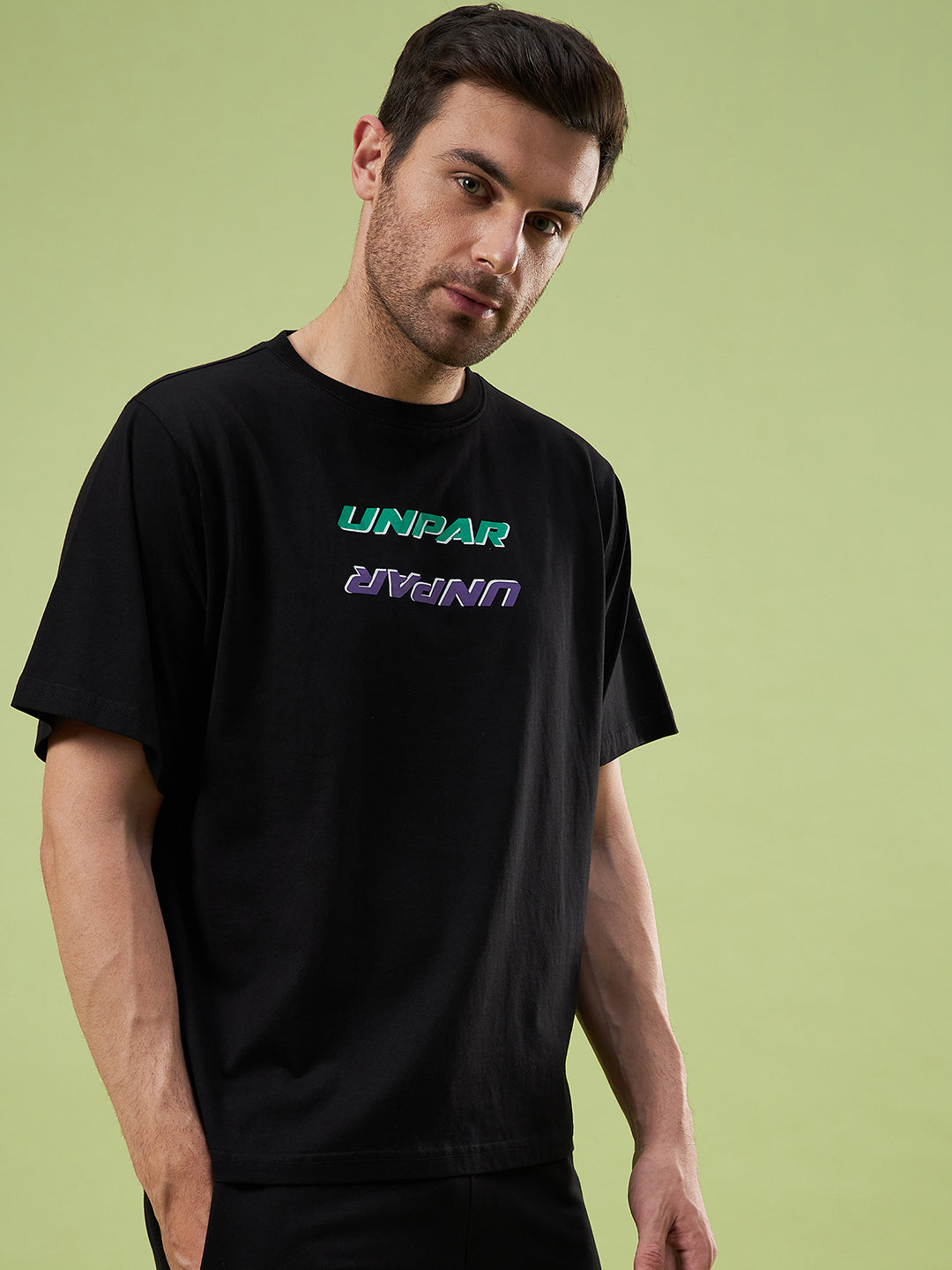 SG UNPAR X SAM CURRAN MEN'S BLACK PREMIUM OVERSIZE STREET-WEAR TEE I TWISTED LOGO