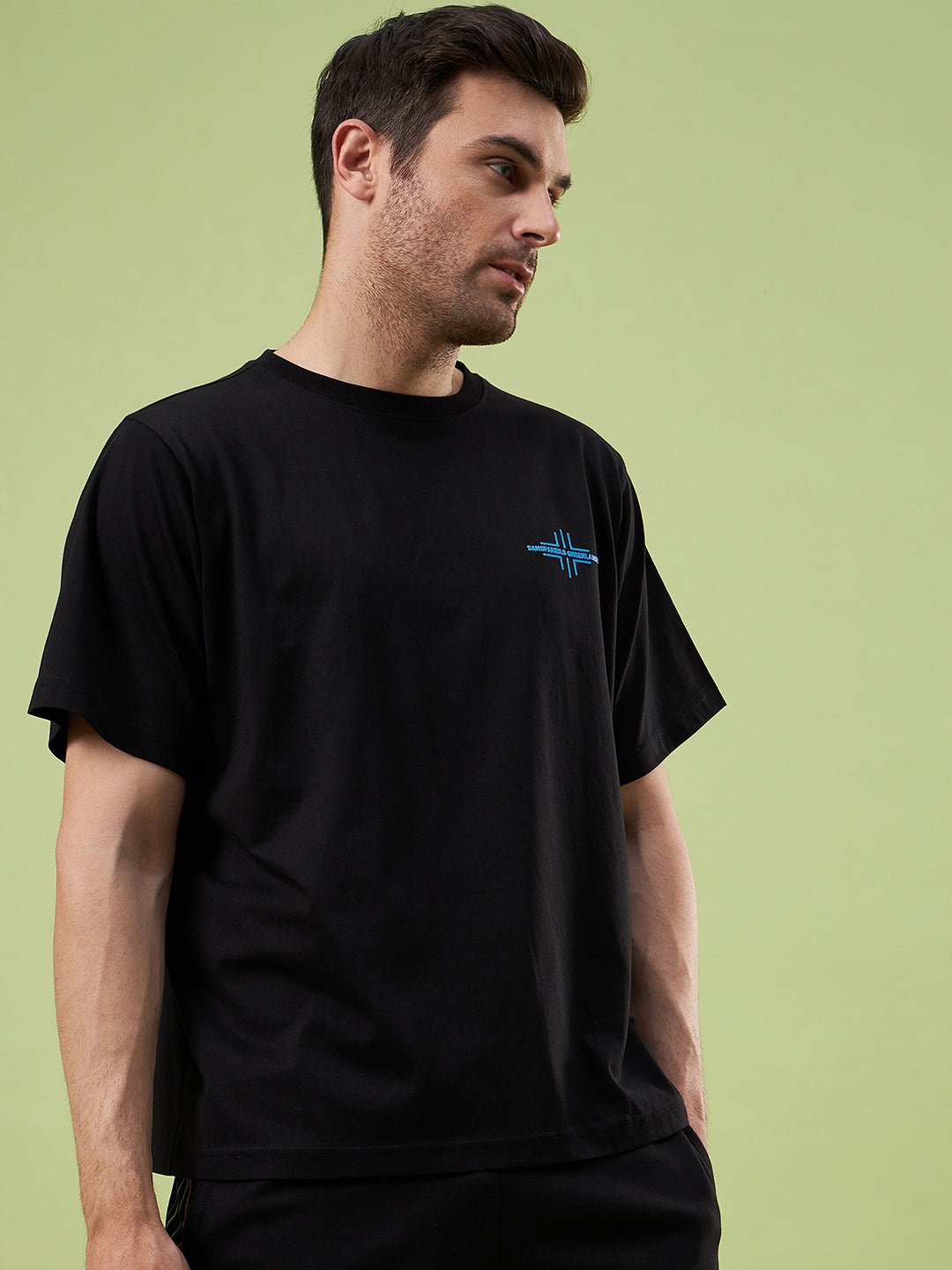 SG UNPAR X SAM CURRAN MEN'S BLACK PREMIUM OVERSIZE STREET-WEAR TEE | BELIEVE.BECOME