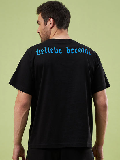 SG UNPAR X SAM CURRAN MEN'S BLACK PREMIUM OVERSIZE STREET-WEAR TEE | BELIEVE.BECOME