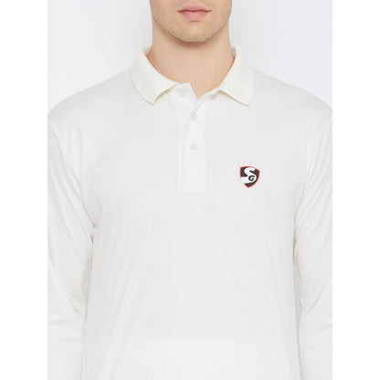 SG Club Full Sleeve Cricket Shirt Whites (Senior)