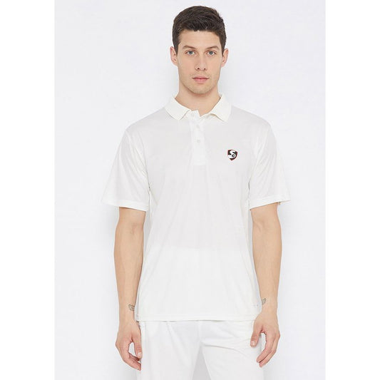 SG Club Half Sleeve Cricket Shirt Whites (Junior)