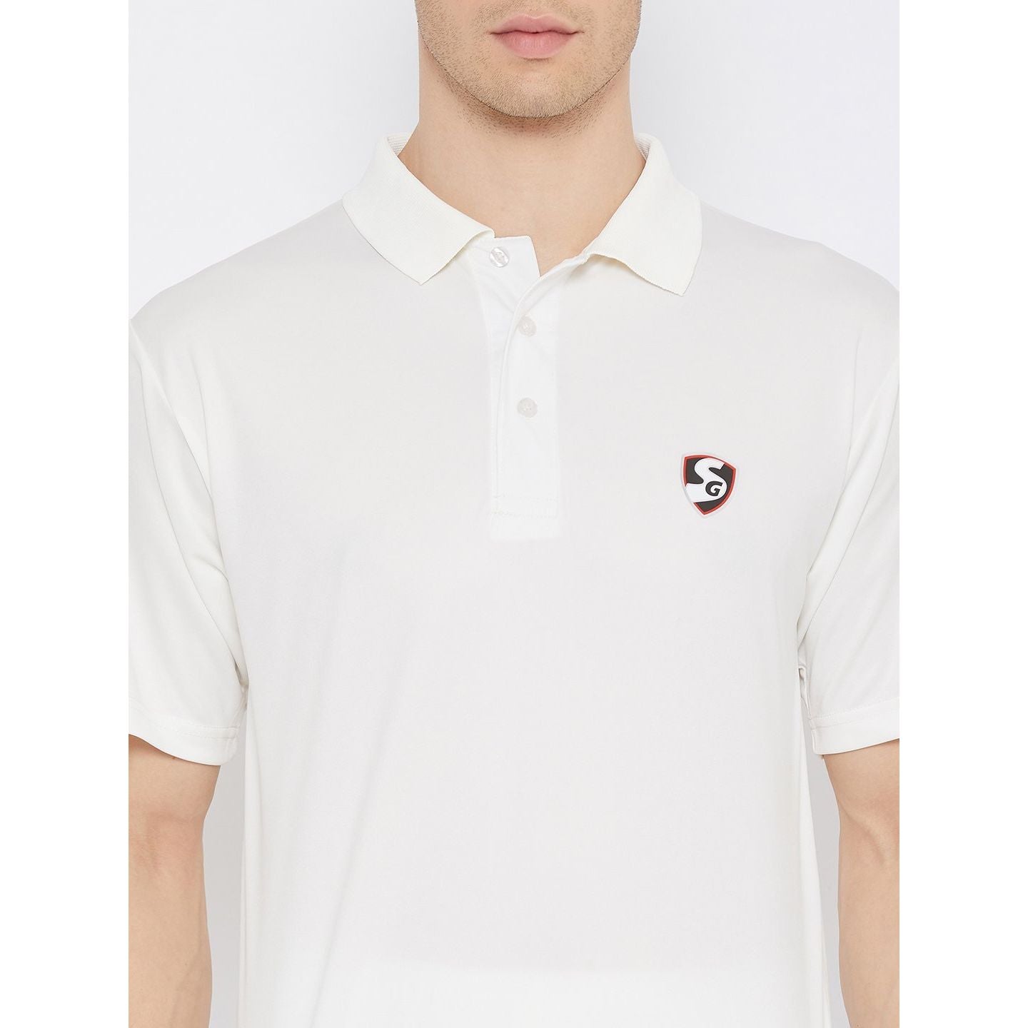 SG Club Half Sleeve Cricket Shirt Whites (Junior)