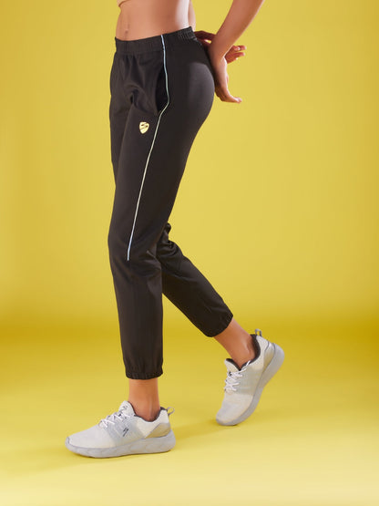 Women's Solid Black Joggers