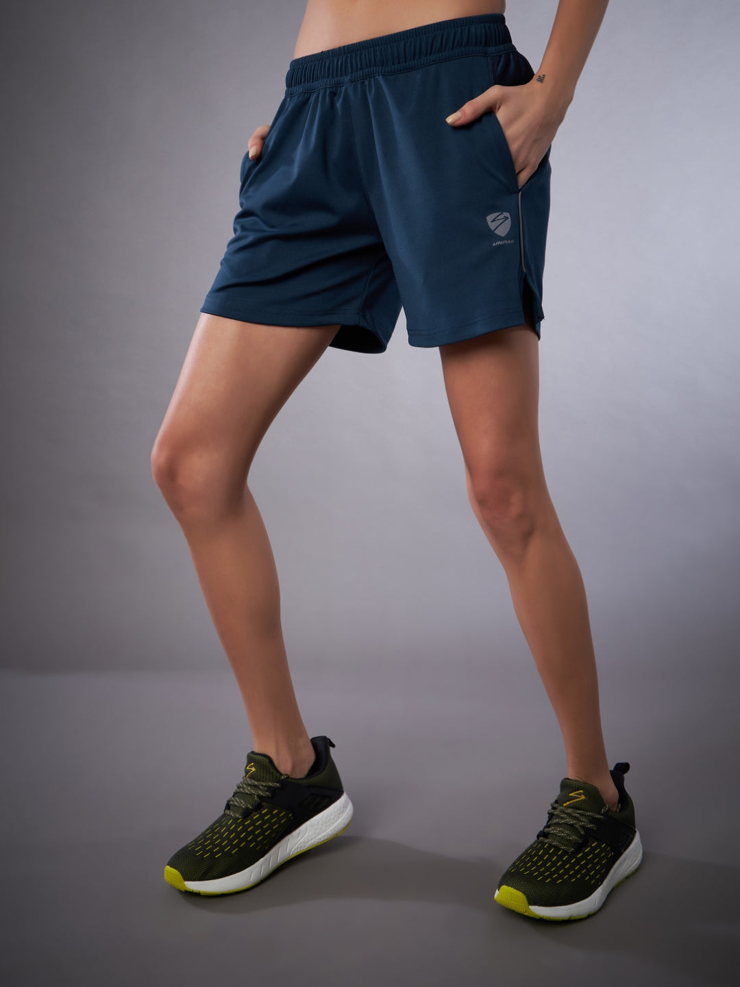 Women's Solid Navy Shorts