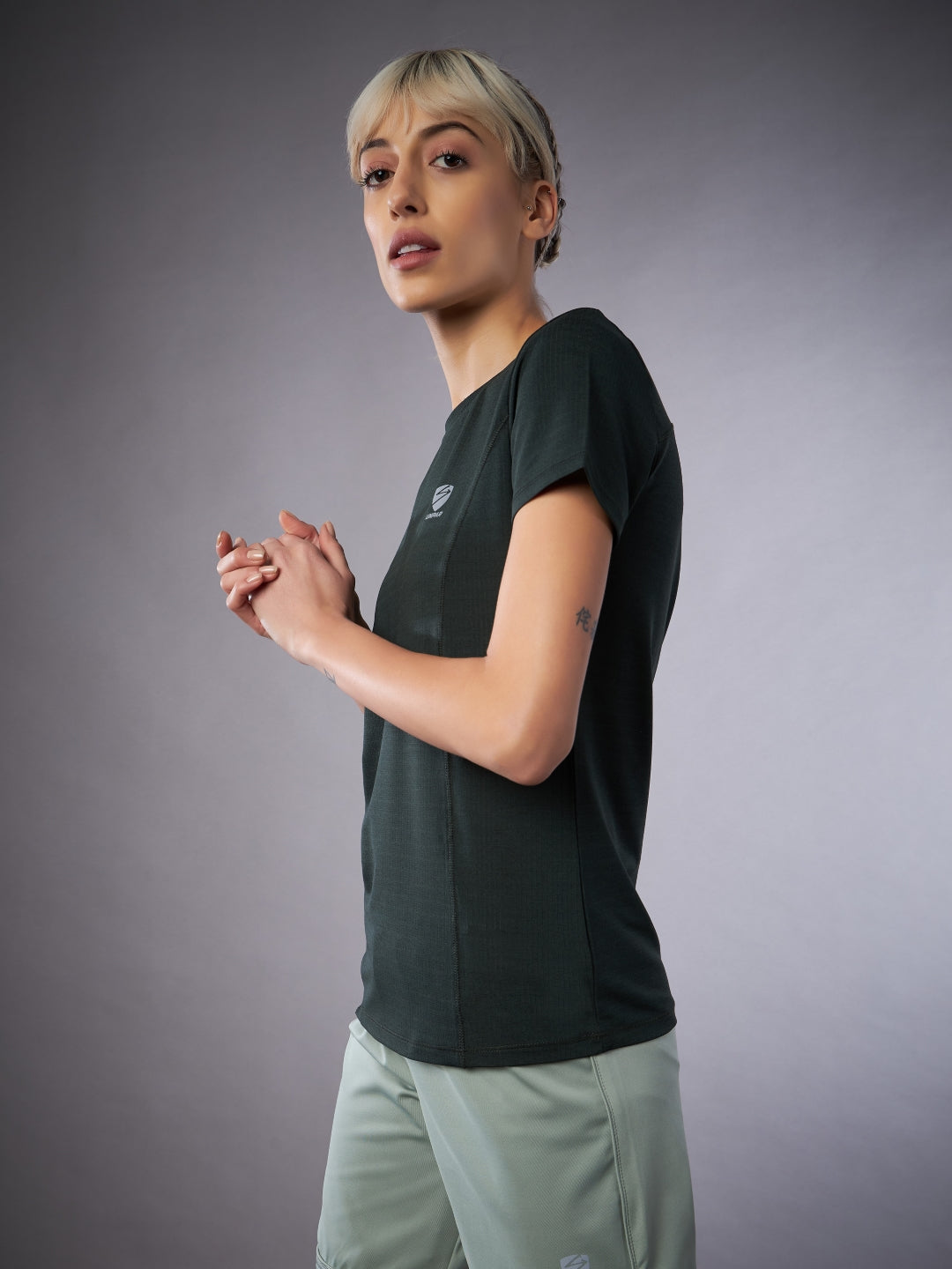 Women's Solid Olive T-shirt