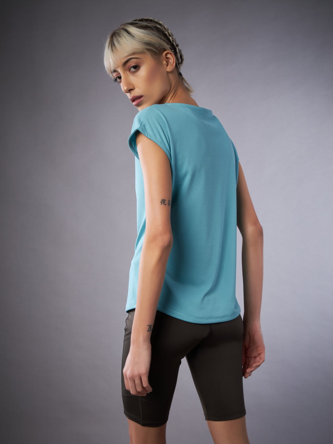 Women's Printed Turquoise T-shirt