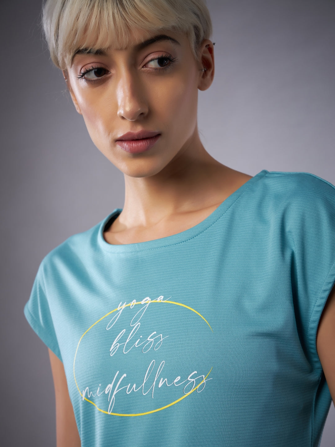 Women's Printed Turquoise T-shirt