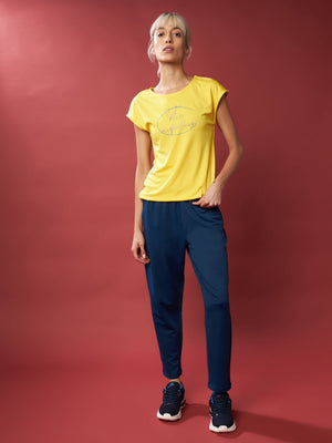 Women's Printed Yellow T-shirt