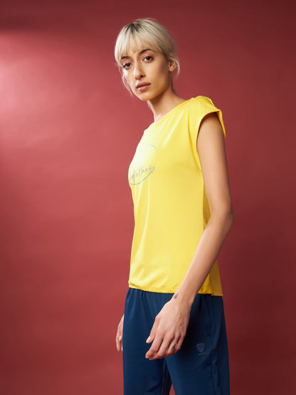 Women's Printed Yellow T-shirt