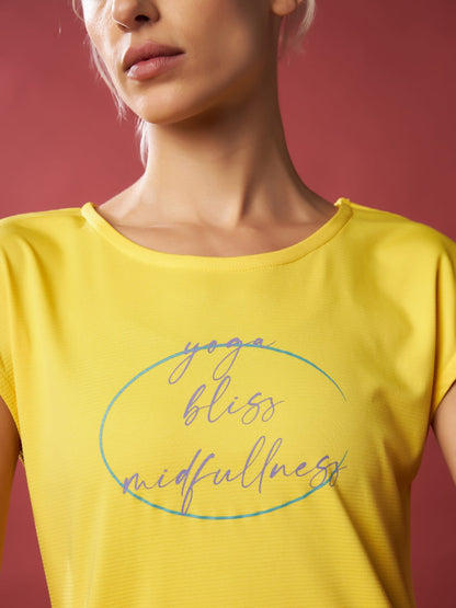 Women's Printed Yellow T-shirt