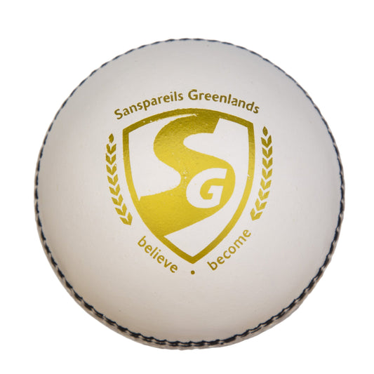 SG Shield 20 White high quality two piece Leather cricket ball made from high quality alum tanned leather