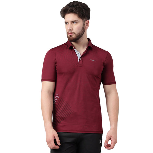 SG Men's Maroon Polo T-Shirt | Ideal for Trail Running, Fitness & Training, Jogging, Regular & Fashion Wear