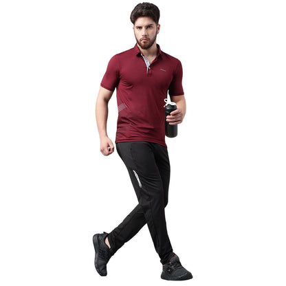 SG Men's Maroon Polo T-Shirt | Ideal for Trail Running, Fitness & Training, Jogging, Regular & Fashion Wear