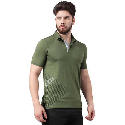 SG Men's Olive Polo T-Shirt | Ideal for Trail Running, Fitness & Training, Jogging, Regular & Fashion Wear