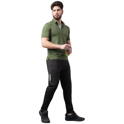 SG Men's Olive Polo T-Shirt | Ideal for Trail Running, Fitness & Training, Jogging, Regular & Fashion Wear