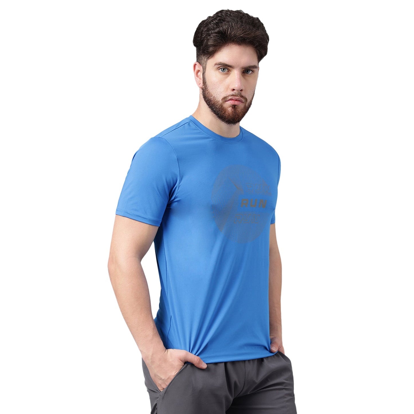 Unpar by SG Round Neck Regular Comfort Fit T-Shirt For Mens & Boys, Blue | Ideal for Trail Running, Fitness & Training, Jogging, Gym Wear & Fashion Wear