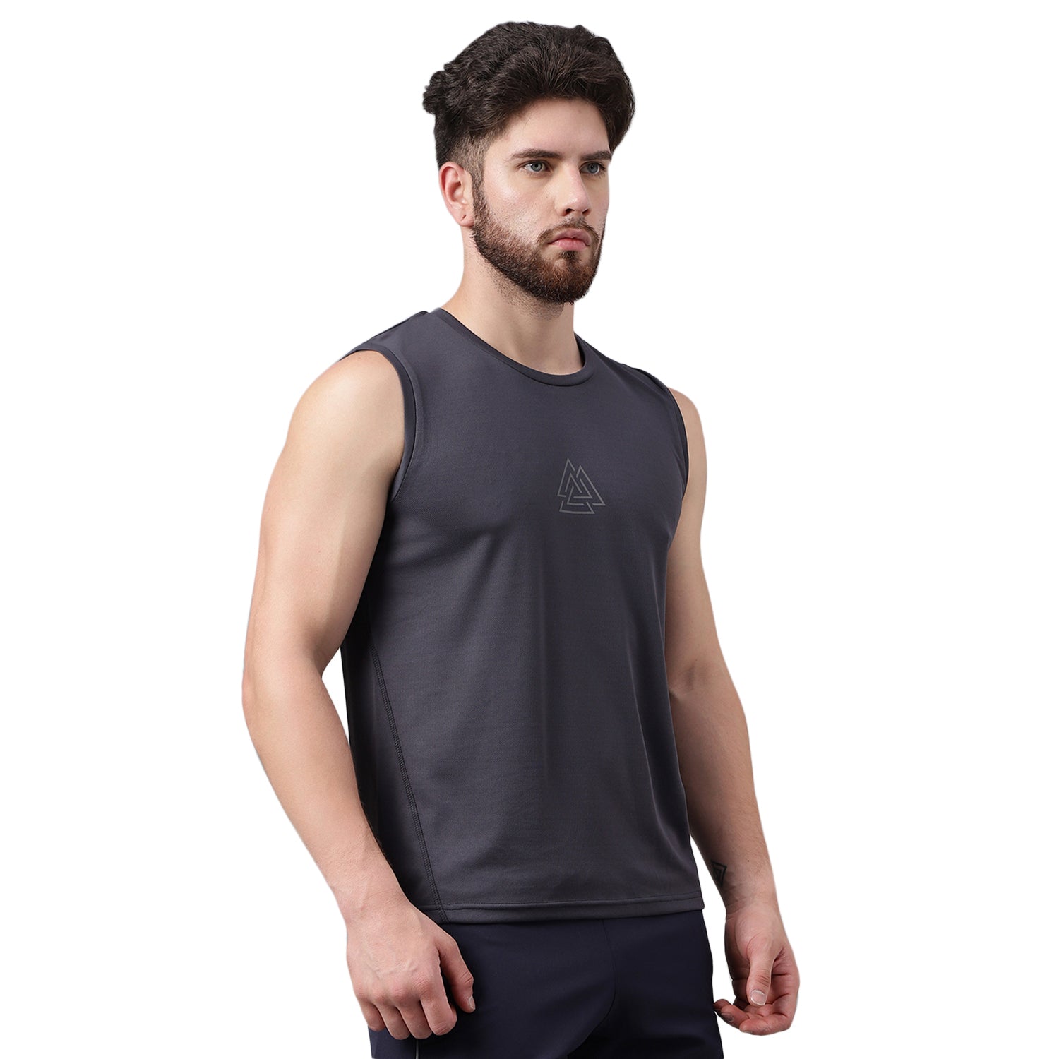 SG UNPAR By SG Men's Round Neck Dark Grey Vest | Ideal for Trail Running, Fitness & Training, Jogging, Regular & Fashion Wear